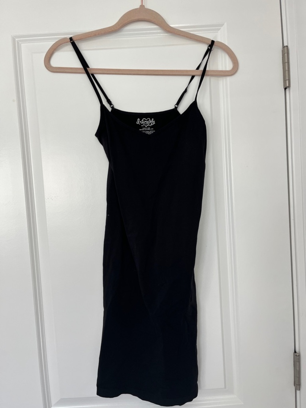 Intimately by Free People Black V Neck Cotton Slip Dress with Adjustable Straps